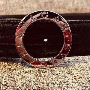 Bulgari Logo Mania Canvas Leather Belt Brown PRISTINE Condition 

Size 105/42